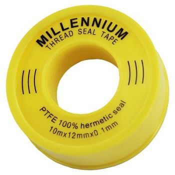 Фум лента маленькая жёлтая (12мм-0,10мм-10м) Millennium