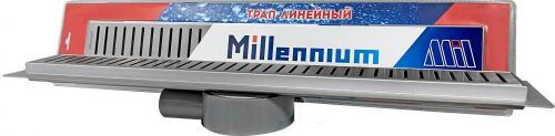 Трап линейный из нержавеющей стали с сухим поворотным гидрозатвором 60 см (решётка 10) Millennium