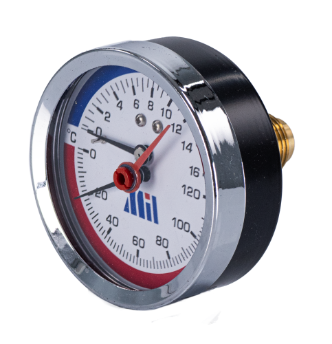 Термоманометр вертикальный  80 мм 1/2"- 16 бар (0-120C) Millennium